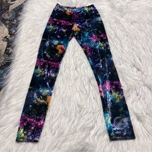 TIKI celestial velvet cosmic print colorful leggings